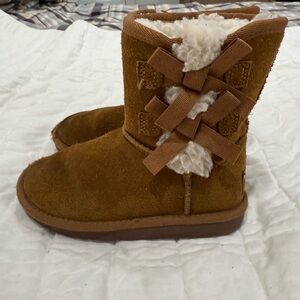Koolaburra Brown Kids Boots with Soft Cream Accents